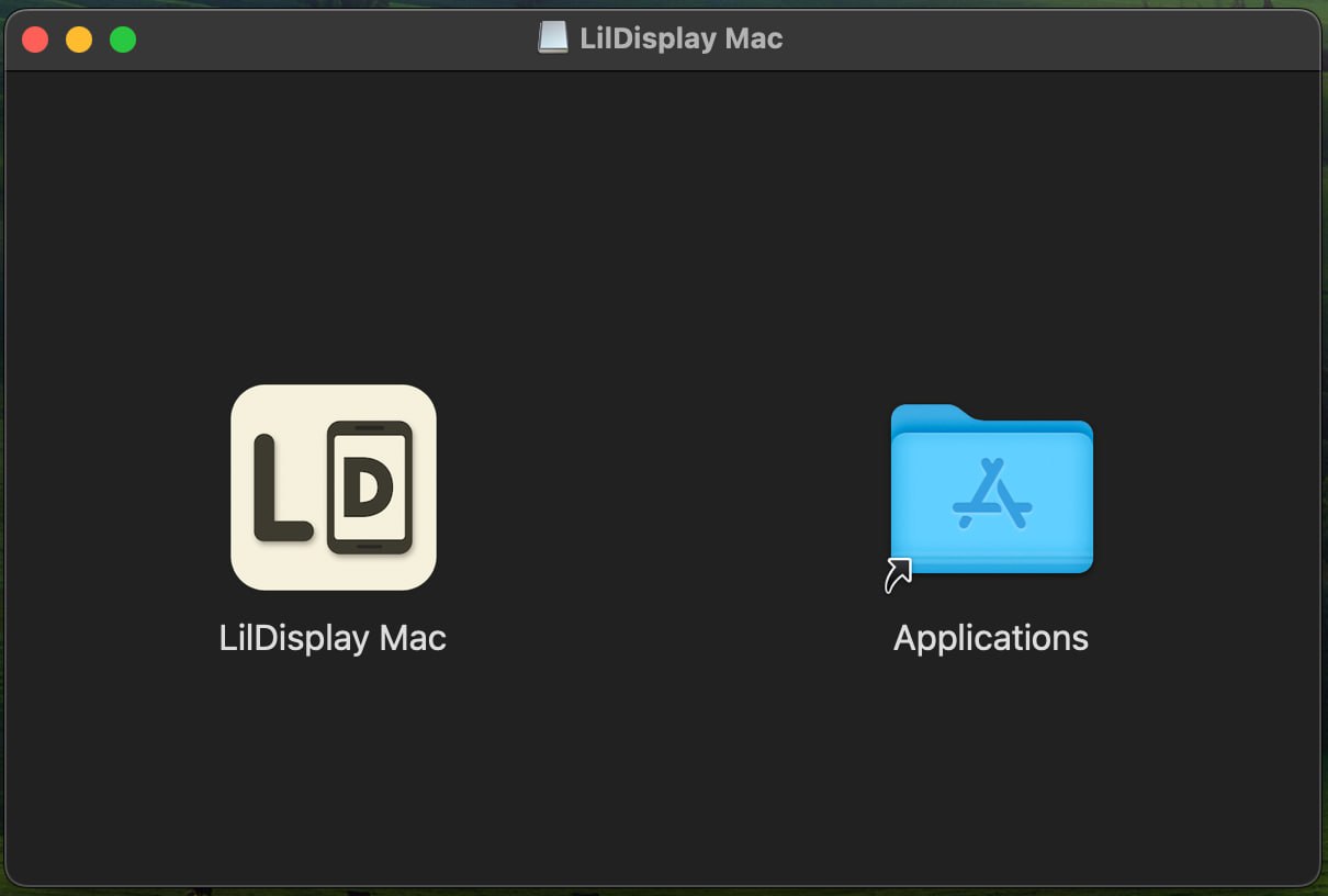 Drag LilDisplay Mac to Applications